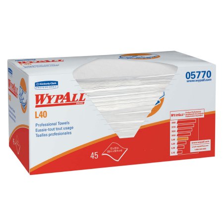 Kimberly Clark Hygienic Towel WypAll® L40 Light Duty White NonSterile Double Re-Creped 12 X 23 Inch Disposable - Box of 1 - 05770-BX