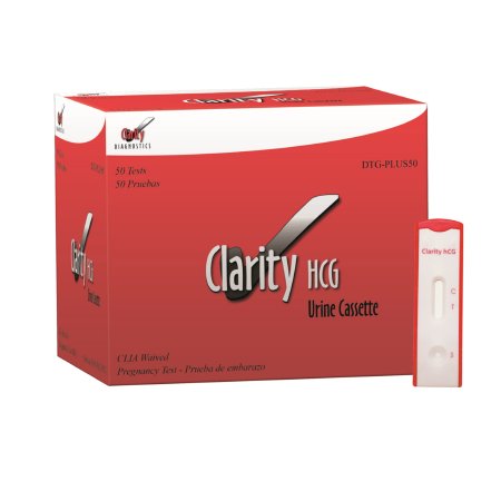 Clarity Diagnostics Reproductive Health Test Kit Clarity® Fertility Test hCG Pregnancy Test Urine Sample 50 Tests CLIA Waived - Box of 1 - DTG-HCGPLUS-BX