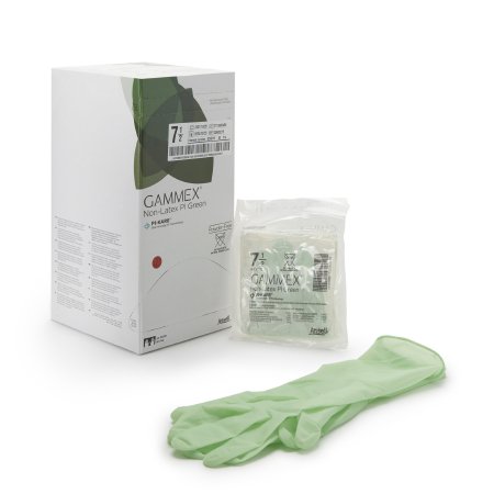 Ansell Surgical Glove GAMMEX® Non-Latex PI Green Size 7.5 Sterile Polyisoprene Standard Cuff Length Micro-Textured Light Green Chemo Tested - Case of 200 - 20685275-CS