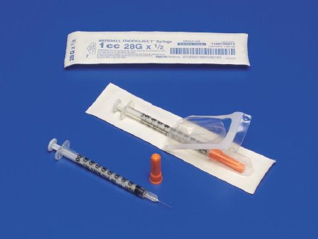 Cardinal Standard Insulin Syringe with Needle Monoject™ 1 mL 1/2 Inch 29 Gauge NonSafety Regular Wall - Each - 8881601358-EA