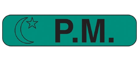Health Care Logistics Pre-Printed Label Barkley® Auxiliary Label Green Paper P.M Black Safety and Instructional 3/8 X 1-5/8 Inch - Pack of 1000 - 2123-PK
