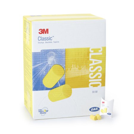 3M Ear Plugs 3M™ E-A-R™ Classic™ Cordless One Size Fits Most Yellow - Case of 10 - 310-1001-CS