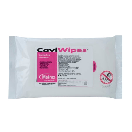 Metrex Research CaviWipes™ Surface Disinfectant Premoistened Alcohol Based Manual Pull Wipe 45 Count Soft Pack Alcohol Scent NonSterile - Pack of 1 - 13-1224-PK