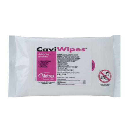 Metrex Research CaviWipes™ Surface Disinfectant Premoistened Alcohol Based Manual Pull Wipe 45 Count Soft Pack Alcohol Scent NonSterile - Case of 20 - 13-1224-CS