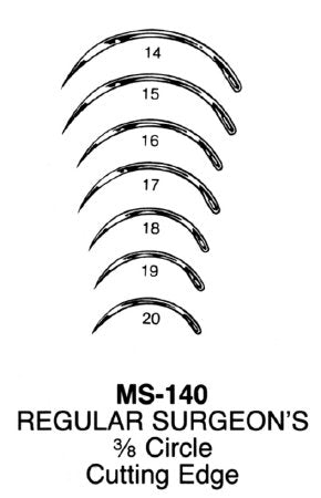 Integra Lifesciences Reverse Cutting Suture Needle Integra® Miltex® Regular Surgeon's Type Size 14 Needle - DZ/1 - MS140-14-DZ