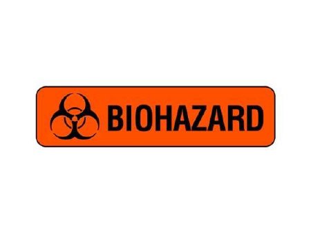 Shamrock Scientific Pre-Printed Label Shamrock Warning Label Fluorescent Red Biohazard / Symbol Black Biohazard 5-16 X 1-1/4 Inch - Roll of 1 - SBH-8-L-RL