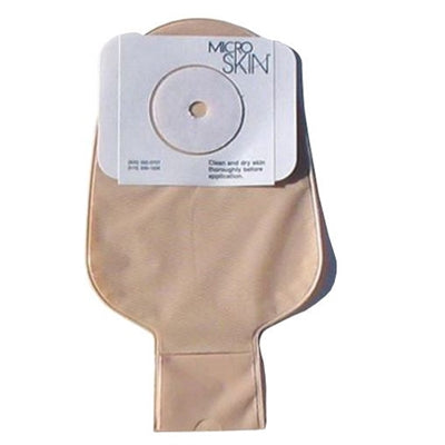 Cymed Colostomy Pouch MicroSkin® One-Piece System 11 Inch Length 7/8 Inch Stoma Drainable Flat, Pre-Cut - Box of 10 - 81422-BX