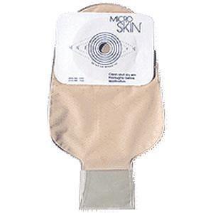 Cymed Colostomy Pouch MicroSkin® One-Piece System 11 Inch Length 1-1/4 Inch Stoma Drainable Flat, Pre-Cut - Box of 10 - 81432-BX