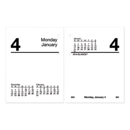 AT-A-GLANCE® Compact Desk Calendar Refill, 3 x 3.75, White Sheets, 12-Month (Jan to Dec): 2024 - Each - AAG-E91950-EA