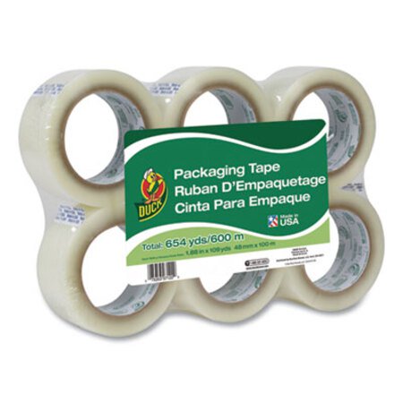 Duck® Commercial Grade Packaging Tape, 3" Core, 1.88" x 109 yds, Clear, 6/Pack - Pack of 1 - DUC-240054-PK