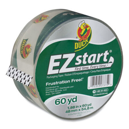 Duck® EZ Start Premium Packaging Tape, 3" Core, 1.88" x 60 yds, Clear - Roll of 1 - DUC-CS60C-RL