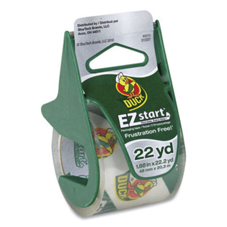 Duck® EZ Start Premium Packaging Tape with Dispenser, 1.5" Core, 1.88" x 22.2 yds, Clear - Roll of 1 - DUC-07307-RL