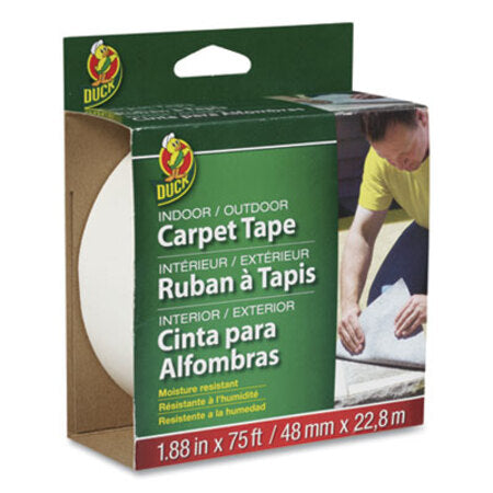 Duck® Carpet Tape, 3" Core, 1.88" x 75 ft, White - Roll of 1 - DUC-442062-RL