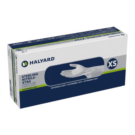 O&M Halyard Inc Exam Glove STERLING-XTRA® X-Small NonSterile Nitrile Extended Cuff Length Textured Fingertips Gray Chemo Tested - Case of 10 - 53137-CS