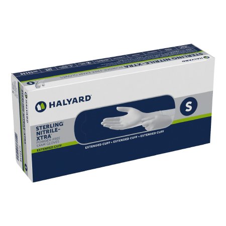 O&M Halyard Inc Exam Glove STERLING-XTRA® Small NonSterile Nitrile Extended Cuff Length Textured Fingertips Gray Chemo Tested - Box of 1 - 53138-BX