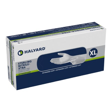 O&M Halyard Inc Exam Glove STERLING-XTRA® X-Large NonSterile Nitrile Extended Cuff Length Textured Fingertips Gray Chemo Tested - Case of 10 - 53141-CS