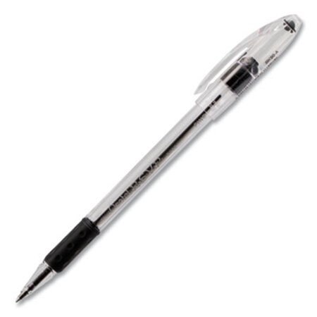 Pentel® R.S.V.P. Ballpoint Pen, Stick, Fine 0.7 mm, Black Ink, Clear/Black Barrel, Dozen - DZ/1 - PEN-BK90A-DZ
