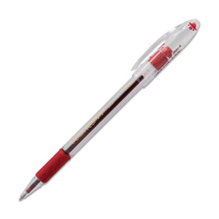 Pentel® R.S.V.P. Ballpoint Pen, Stick, Medium 1 mm, Red Ink, Clear/Red Barrel, Dozen - DZ/1 - PEN-BK91B-DZ