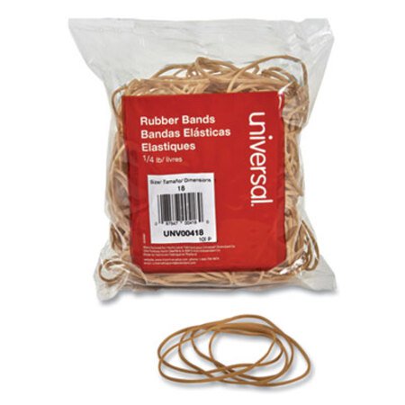 Universal® Rubber Bands, Size 18, 0.04" Gauge, Beige, 4 oz Box, 400/Pack - Pack of 1 - UNV-00418-PK
