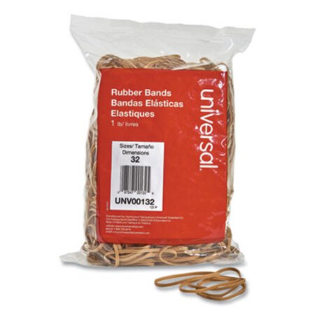 Universal® Rubber Bands, Size 32, 0.04" Gauge, Beige, 1 lb Box, 820/Pack - Pack of 1 - UNV-00132-PK
