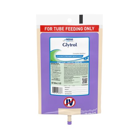 Nestle Healthcare Nutrition Tube Feeding Formula Glytrol® Unflavored Liquid 33.8 oz. Ready to Hang Prefilled Container - Case of 6 - 10798716223901-CS