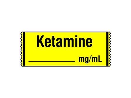 Shamrock Scientific Drug Label Shamrock Anesthesia Label Ketamine____mg/mL Yellow 1/2 X 1 Inch - Roll of 1 - SA-201-RL