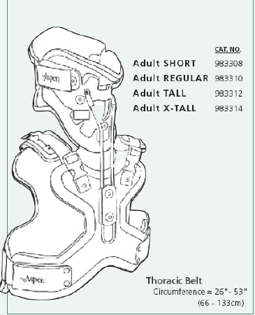 Aspen Medical Products Back Orthosis Aspen® CTO Short 13 to 21 Inch Neck Circumference / 26 to 53 Inch Torso Circumference Adult - Each - 983308-EA
