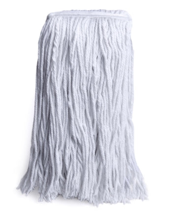 Medline Wet String Mop Head Cut-end White Cotton / Rayon Disposable - Case of 12 - DYNDRMH12OZ-CS