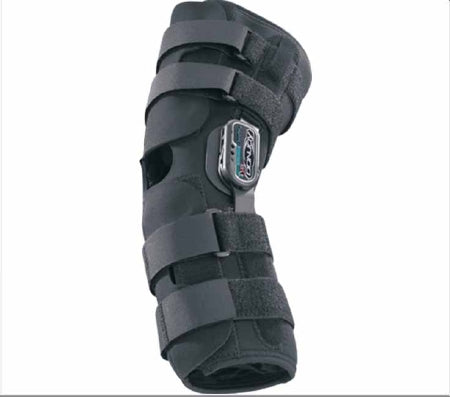 DJO Knee Brace DonJoy® Playmaker™ Standard Medium Pull-On / Hook and Loop Strap Closure 18-1/2 to 21 Inch Thigh Circumference / 14 to 15 Inch Knee Center Circumference / 14 to 16 Inch Calf Circumference Left or Right Knee - Each - 11-0558-3-EA