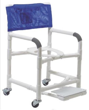 Graham-Field Commode / Shower Chair Lumex® Fixed Arms PVC Frame Mesh Backrest 18 Inch Seat Width 300 lbs. Weight Capacity - Each - 89110-EA