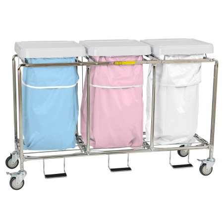 R & B Wire Products Triple Hamper with Bags 4 Casters 30 to 35 gal. - Each - 686WBP-EA