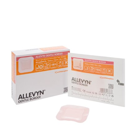 Smith & Nephew Foam Dressing Allevyn Gentle Border 3 X 3 Inch With Border Film Backing Silicone Gel Adhesive Square Sterile - Each - 66800276-EA