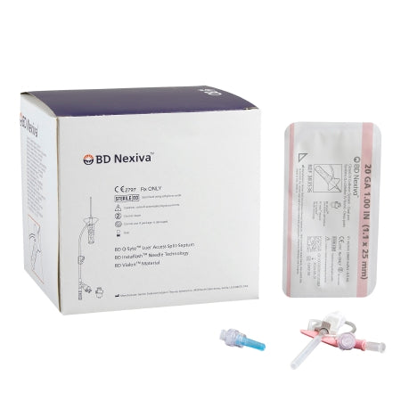 BD Closed IV Catheter Nexiva™ 20 Gauge 1 Inch Sliding Safety Needle - Case of 80 - 383536-CS