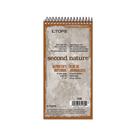 TOPS™ Second Nature Recycled Notepads, Gregg Rule, Randomly Assorted Cover Colors, 70 White 4 x 8 Sheets - Each - TOP-74130-EA