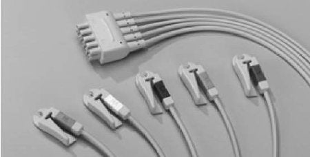 Vyaire Medical Lead Wire Set 51 Inch, 3 Leads, Multi-Link, Gold-Plated Connector, Grabber Style - Each - 412682-002-EA