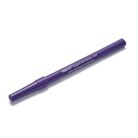 Viscot Industries Skin Marker Vismark™ 1437 Gentian Violet Fine / Regular Tip Ruler with Labels Sterile - Box of 100 - 1437SRL9-100-BX