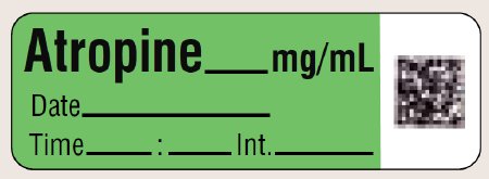 Shamrock Scientific Drug Label Shamrock Anesthesia Label ATROPINE _____ % / Prep Date _____ Exp. Date _____ / Initial _____ Exp. Time _____ Yellow 1/2 X 1 Inch - Each - SA-2-EXP-PRE-EA