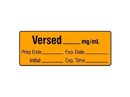Shamrock Scientific Drug Label Shamrock Anesthesia Label Versed_mg/mL Orange 1/2 X 1 Inch - Each - SA-213-EXP-PRE-EA