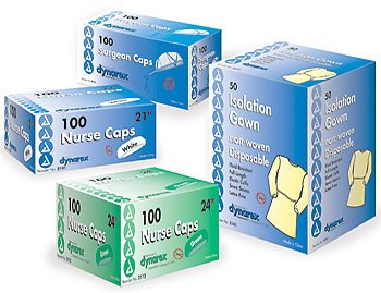 Dynarex Protective Procedure Gown One Size Fits Most White NonSterile Not Rated Disposable - Case of 50 - 2145-CS