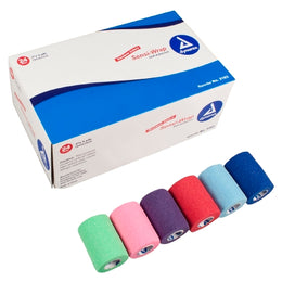 Dynarex Cohesive Bandage Sensi-Wrap 3 Inch X 5 Yard Self-Adherent Closure Red / Green / Purple / Dark Blue / Pink / Light Blue NonSterile Standard Compression - Case of 24 - 3183-CS