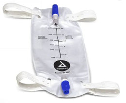 Dynarex Urinary Leg Bag Anti-Reflux Valve Sterile Fluid Path 500 mL Vinyl - Each - 4281-EA