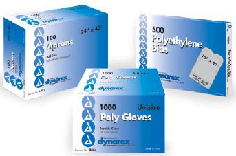 Dynarex Lap Bib Slipover Disposable Poly / Tissue - Case of 300 - 4406-CS