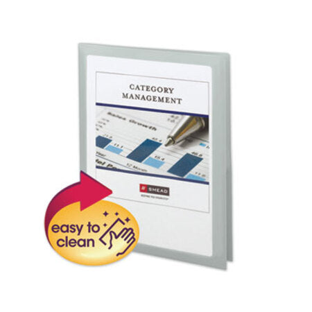 Smead™ Frame View Poly Two-Pocket Folder, 100-Sheet Capacity, 11 x 8.5, Clear/Oyster, 5/Pack - Pack of 1 - SMD-87706-PK