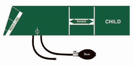 W.A. Baum Reusable Blood Pressure Cuff and Bulb Calibrated® V-Lok® 18 to 26 cm Arm Polyester Fabric Cuff Child Cuff - Each - 1821DG-EA