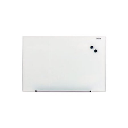 Universal® Frameless Magnetic Glass Marker Board, 36 x 24, White Surface - Each - UNV-43202-EA