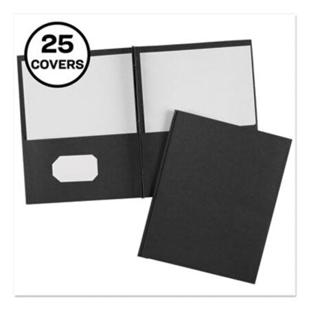 Avery® Two-Pocket Folder, Prong Fastener, 0.5" Capacity, 11 x 8.5, Black, 25/Box - Box of 1 - AVE-47978-BX