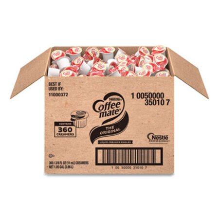 Coffee mate® Liquid Coffee Creamer, Original, 0.38 oz Mini Cups, 360/Carton - Each - NES-35010-EA