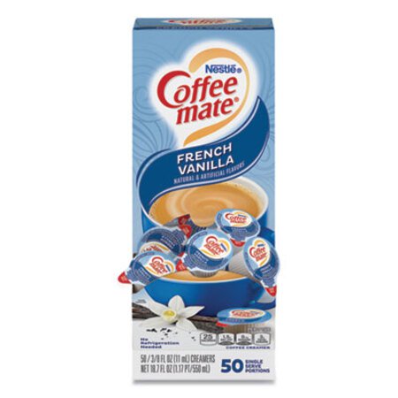 Coffee mate® Liquid Coffee Creamer, French Vanilla, 0.38 oz Mini Cups, 50/Box - Box of 1 - NES-35170BX-BX