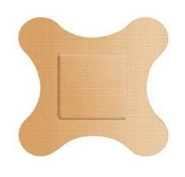 Dukal Adhesive Strip American® White Cross 2-7/8 X 3 Inch Fabric 4-Wing Tan Sterile - Case of 12 - SV3ER-CS