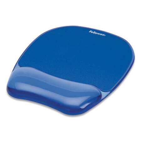 Fellowes® Gel Crystals Mouse Pad with Wrist Rest, 7.87 x 9.18, Blue - Each - FEL-91141-EA